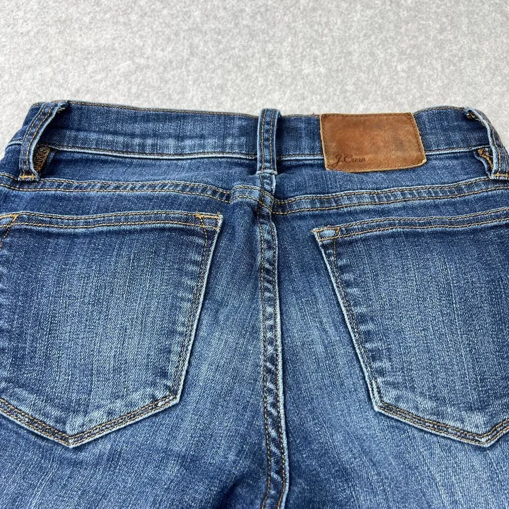J. Crew Curvy Toothpick Jeans, Size 24, Dark Blue Wash, High-Rise Skinny‎ Fit